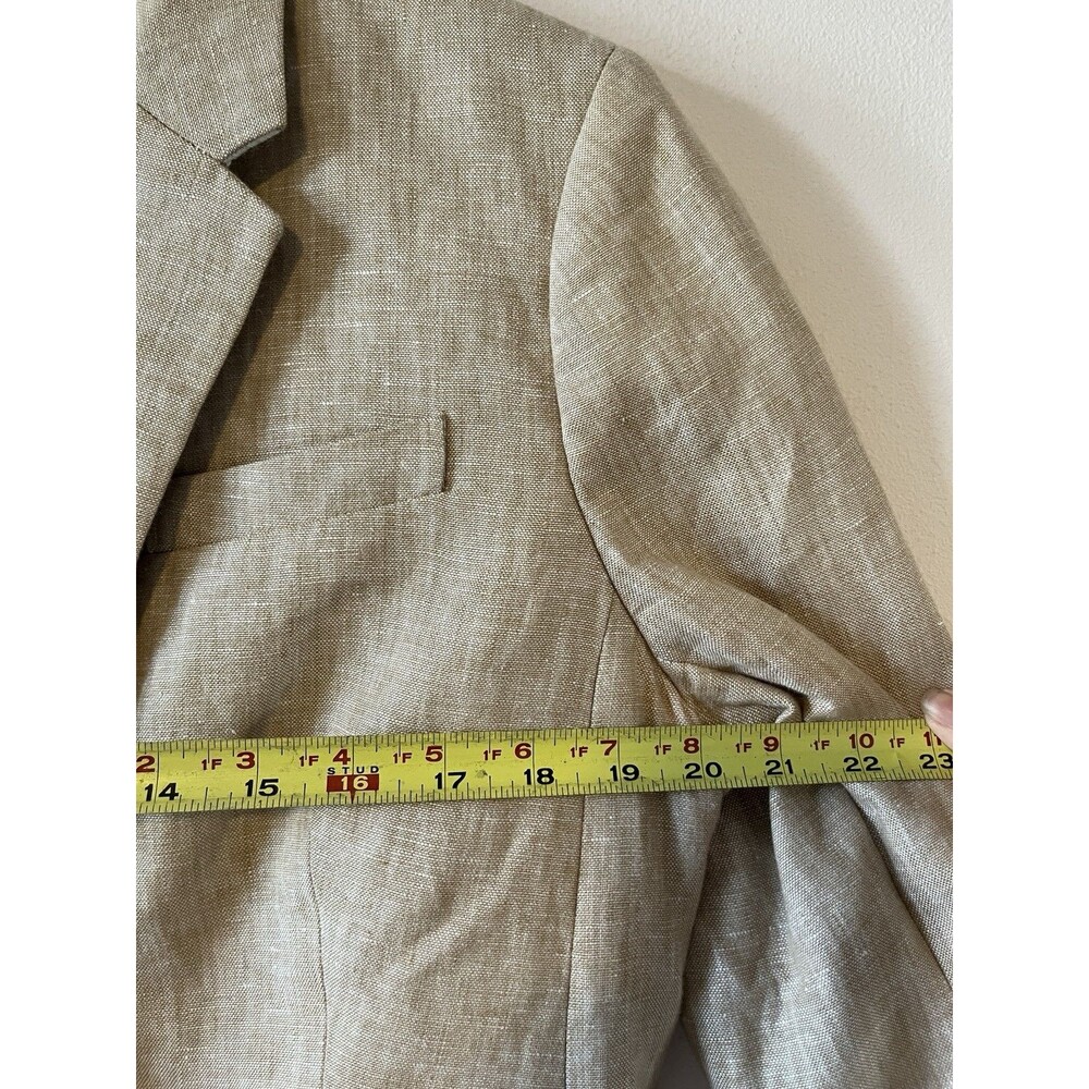 J.Crew Campbell Linen Blazer Jacket Nautical Buttons Tan Beige Women's 12 - Picture 6 of 8